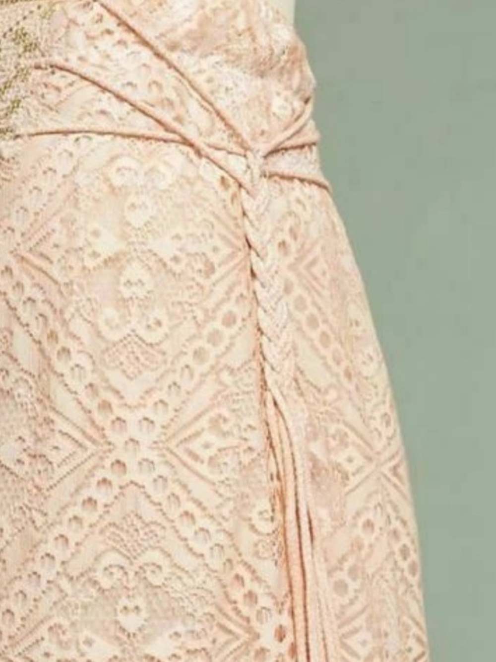 Anthropologie Queen & Pawn Pink Lace Maxima Maxi Long Boho Skirt Small - Picture 2 of 4
